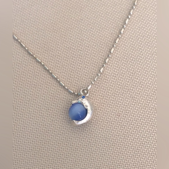 Silver Dolphin Charm Necklace - Picture 1 of 6